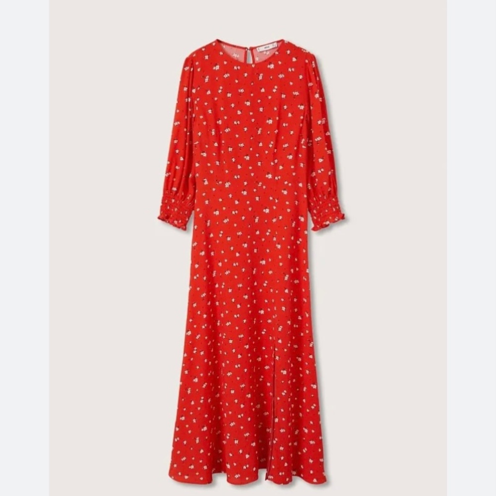 Mango Floral Print dress in red